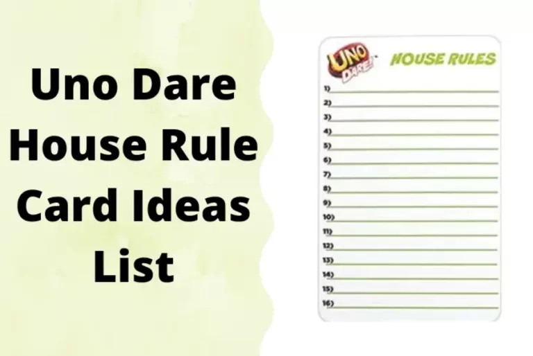Uno Dare House Rule Card Ideas List