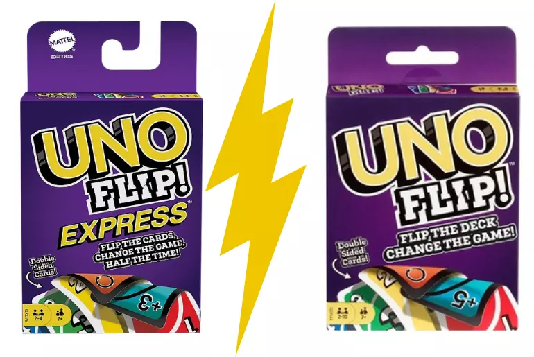 difference between uno flip express and uno flip